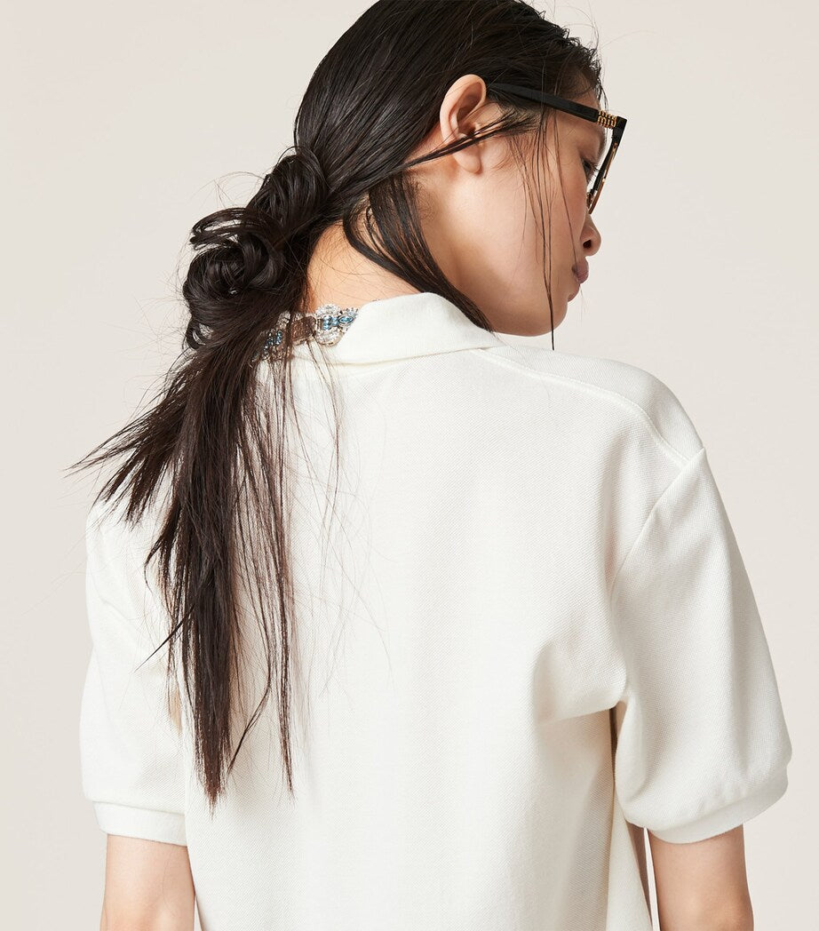 White Cotton Logo Polo Shirt