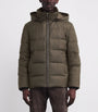 Brown Wool-Silk Green Storm System Mink-Trim Puffer Jacket