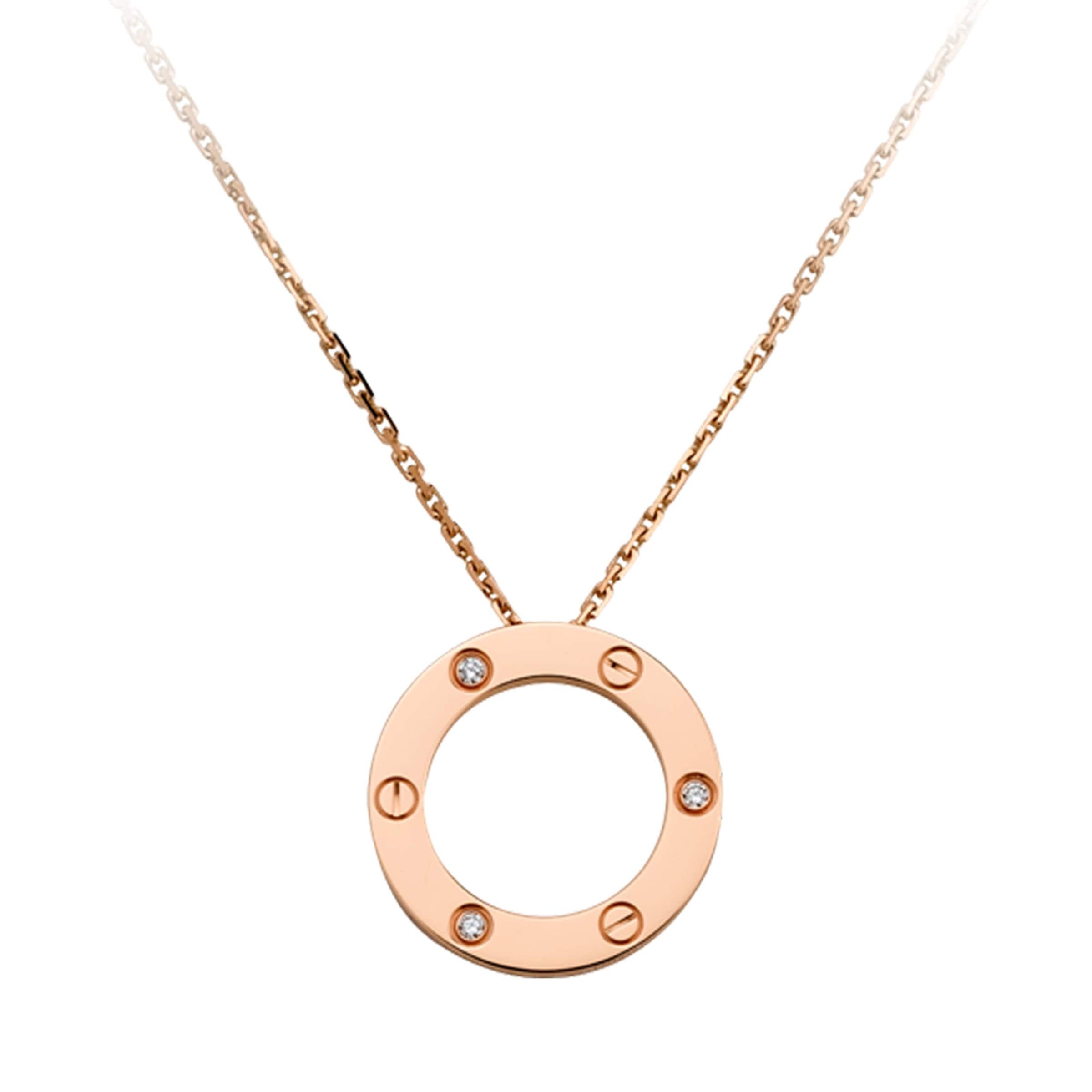 Cartier Rose Gold and Diamond LOVE Necklace