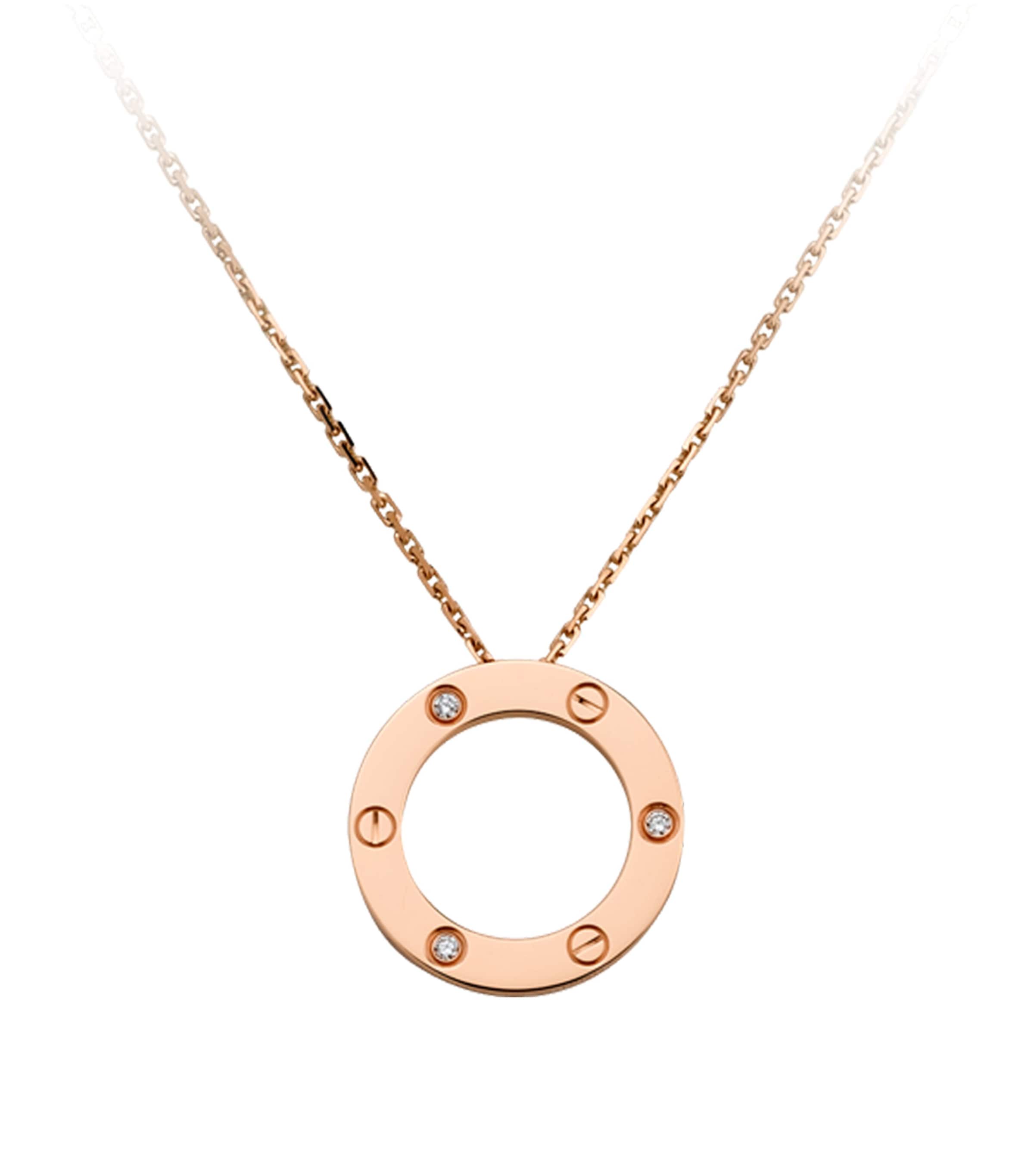 Cartier Rose Gold and Diamond LOVE Necklace