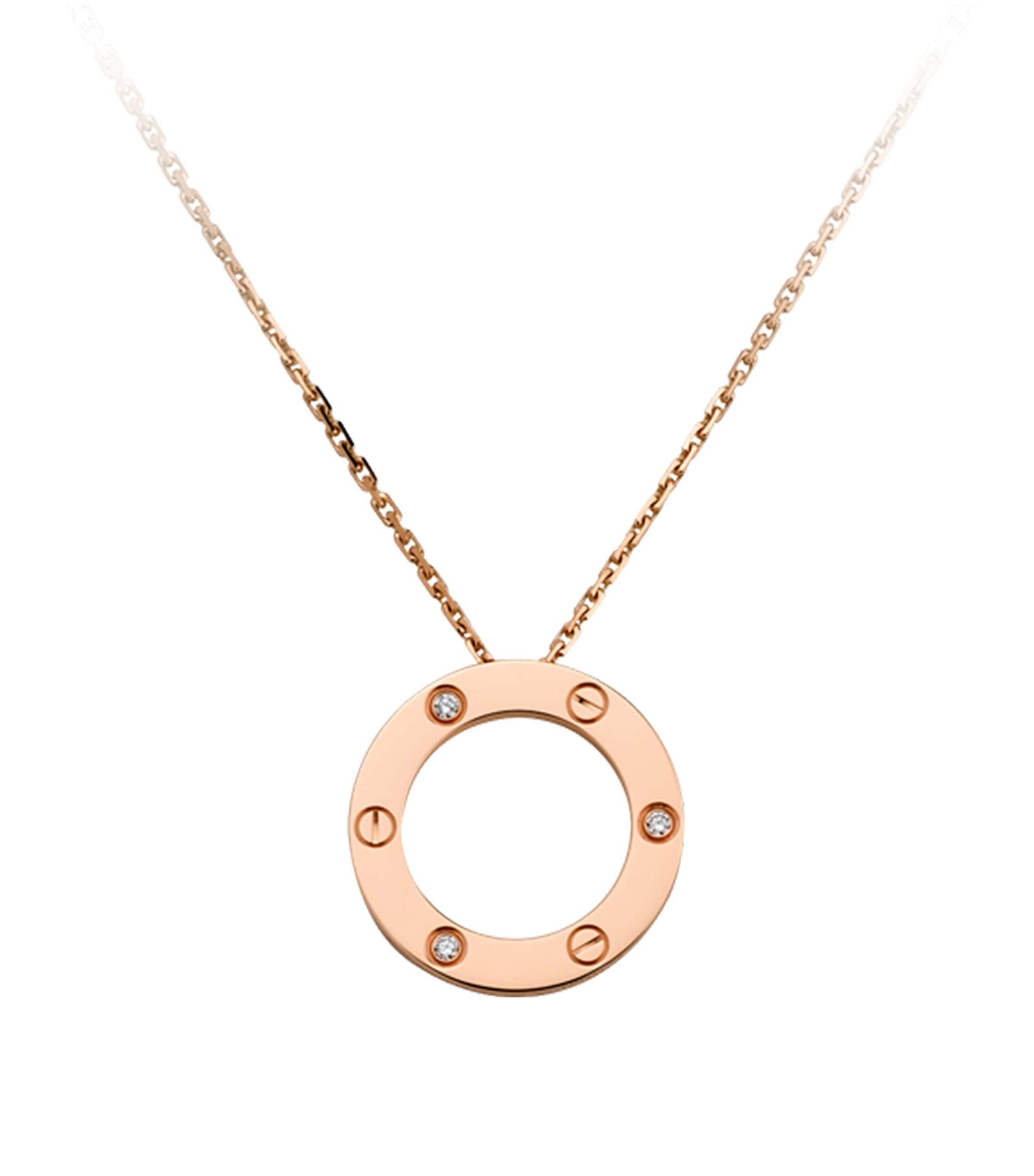 Cartier Rose Gold and Diamond LOVE Necklace