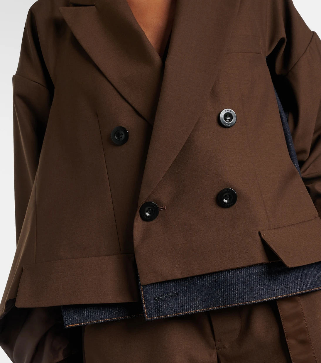 Sacai - Denim-trimmed jacket