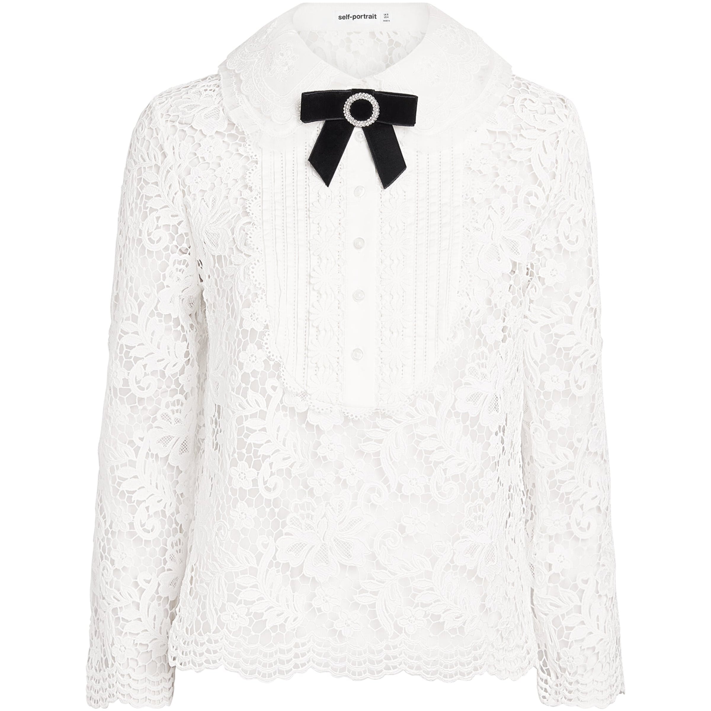 Self-Portrait White Lace Bow-Detail Blouse