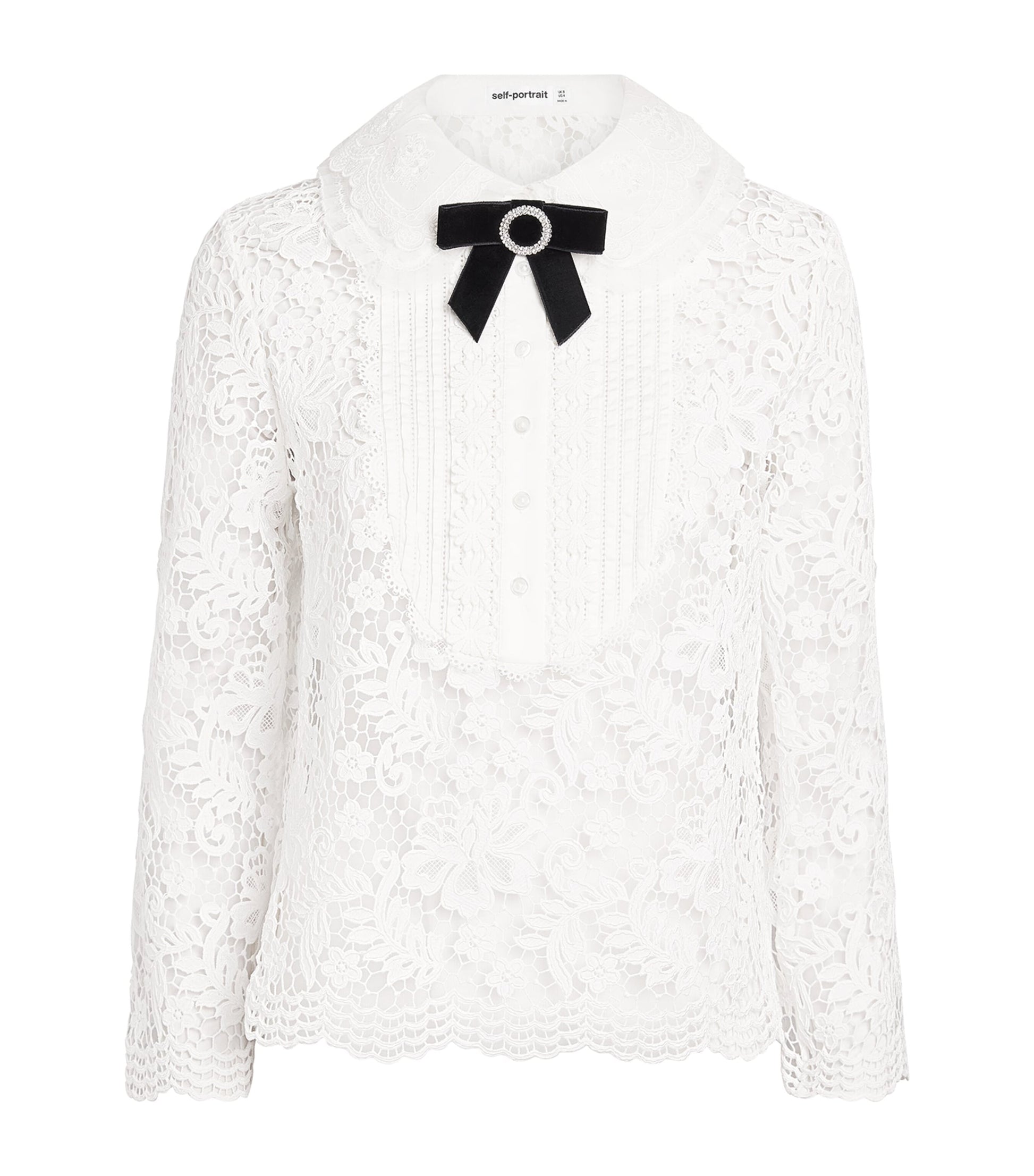 Self-Portrait White Lace Bow-Detail Blouse