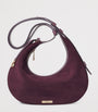 Small Suede Hudson Crescent Shoulder Bag