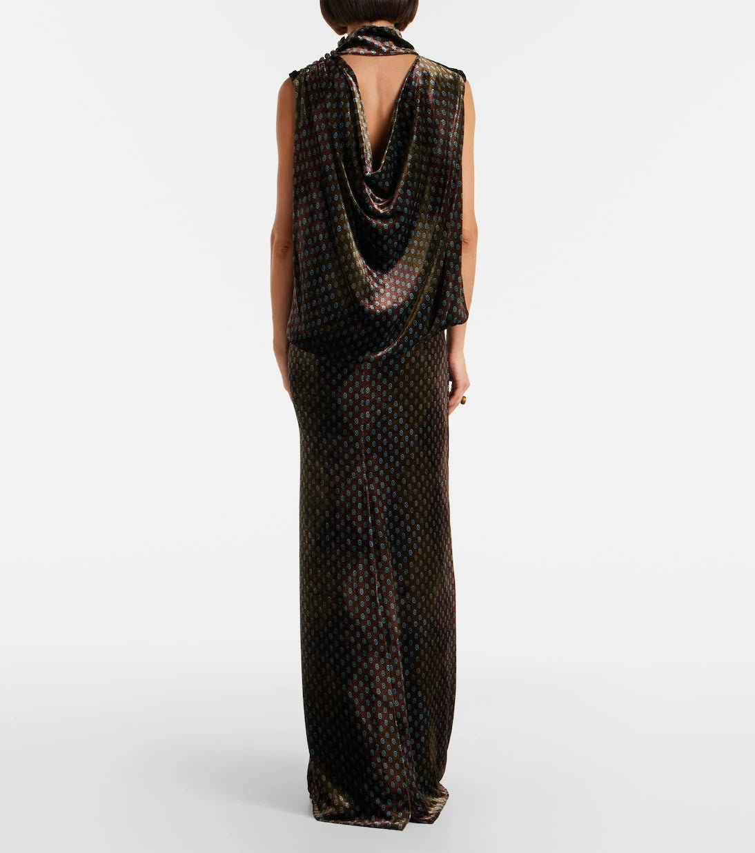 Dries Van Noten - Printed satin maxi dress