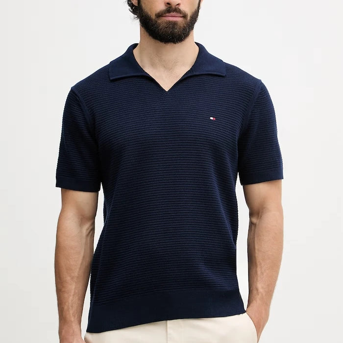 Tommy Hilfiger тениска с яка мъжка от памук