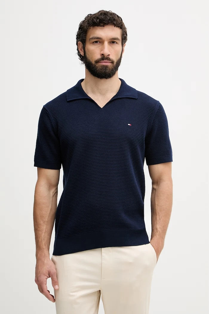 Tommy Hilfiger тениска с яка мъжка от памук