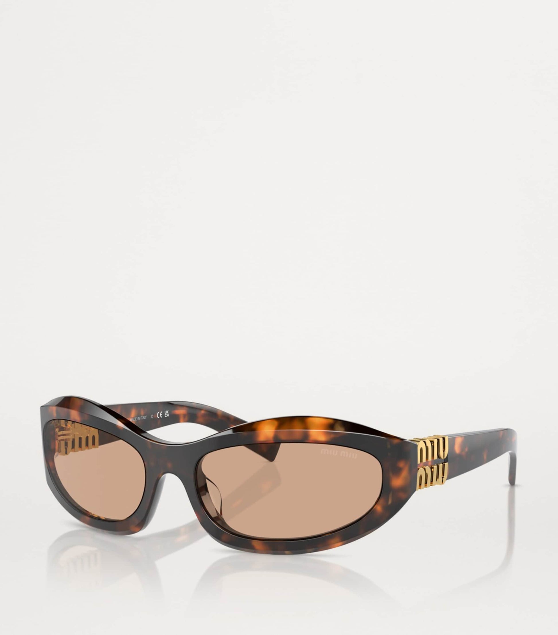 Brown Acetate Cat Eye MU14ZS Sunglasses