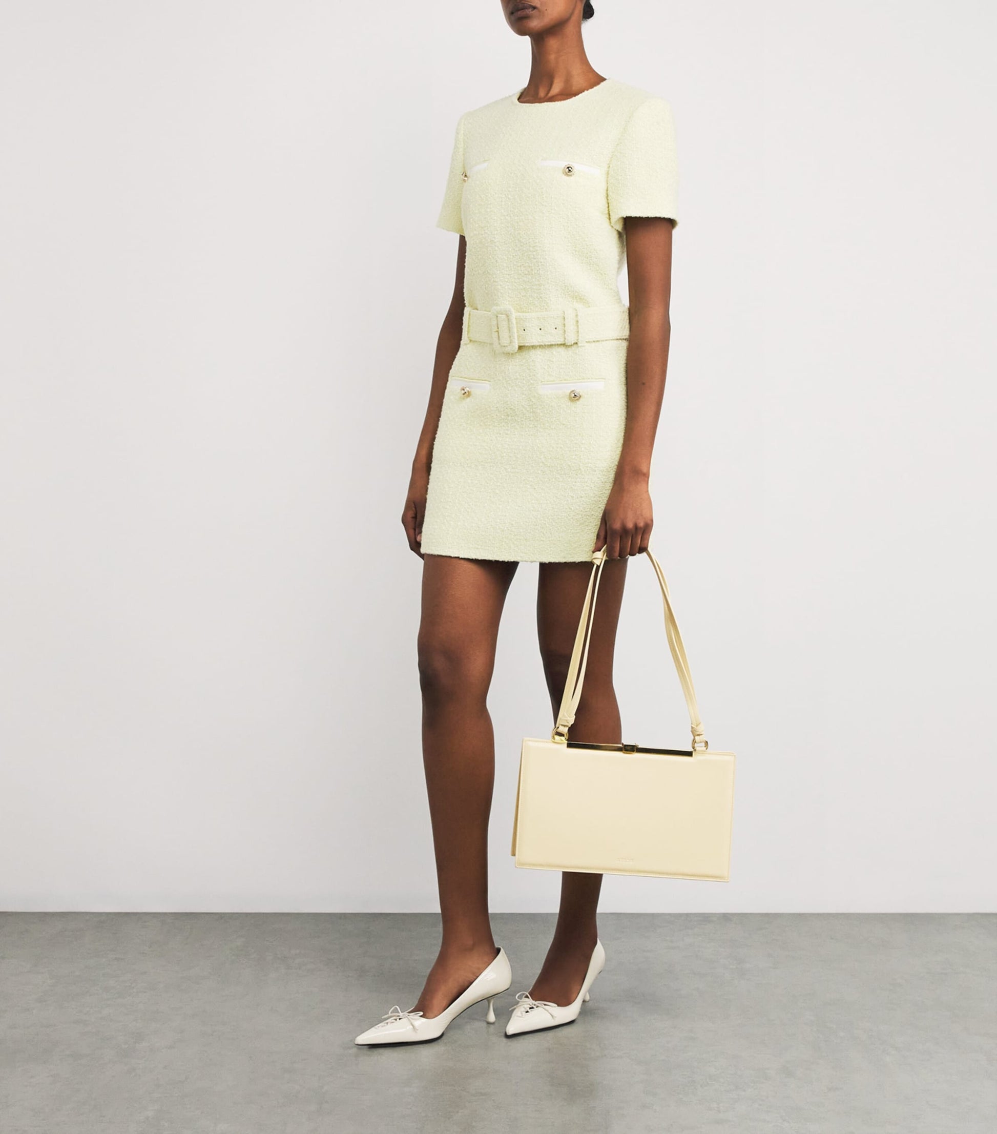 Self-Portrait Bouclé Belted Mini Dress