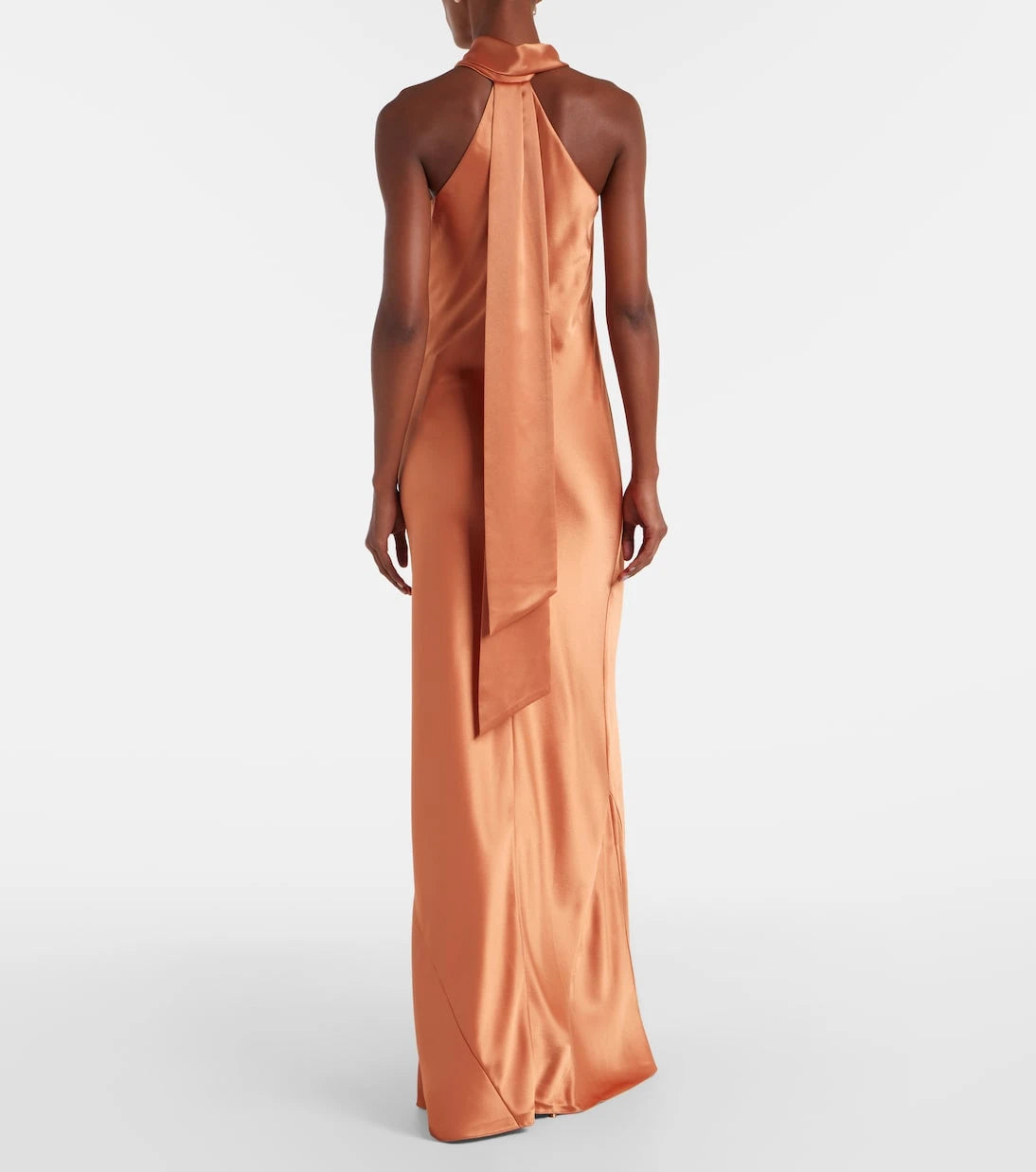 Galvan - Pandora halterneck satin gown
