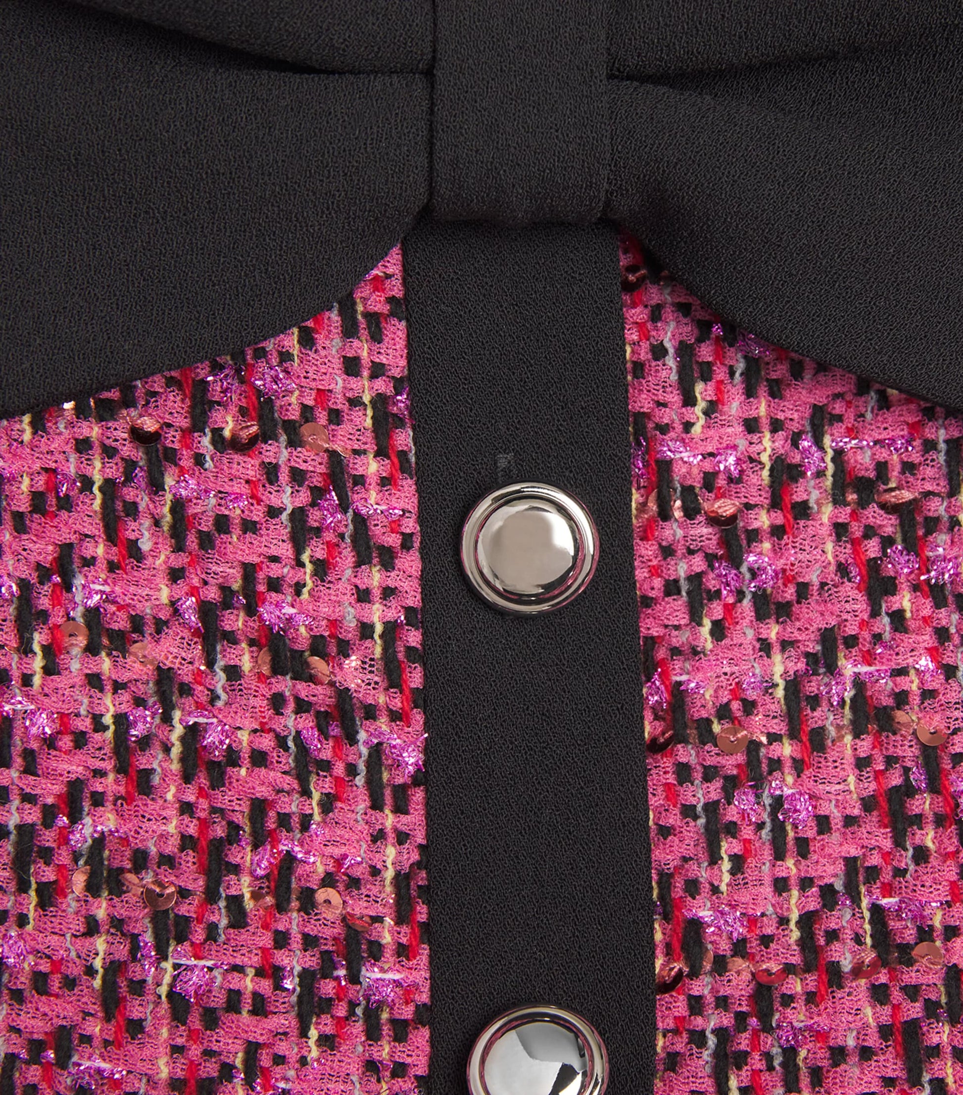 Alessandra Rich Pink Tweed Embellished Crop Top