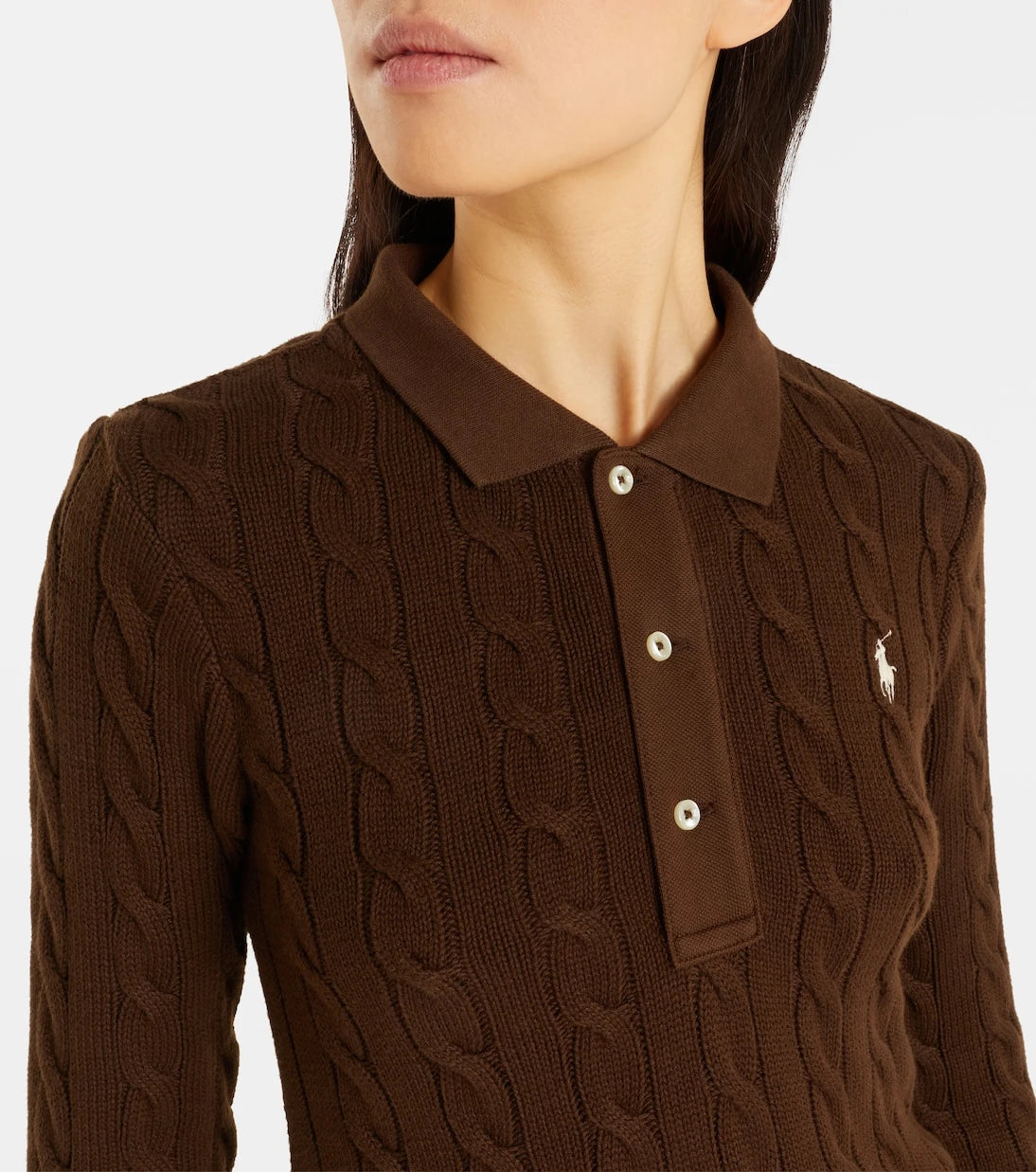 Polo Ralph Lauren - Cable-knit cotton polo sweater