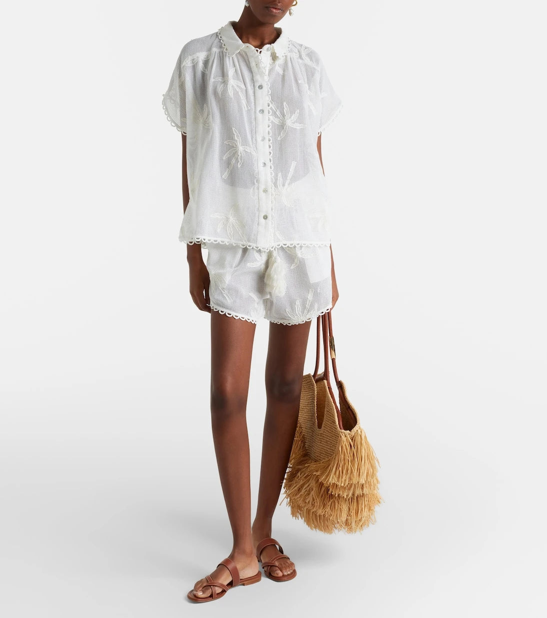 Farm Rio - Embroidered cotton shirt