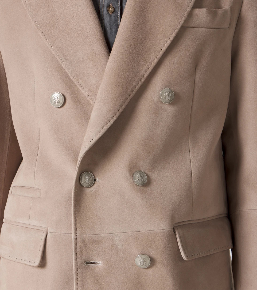 Brunello Cucinelli - Double-breasted suede blazer
