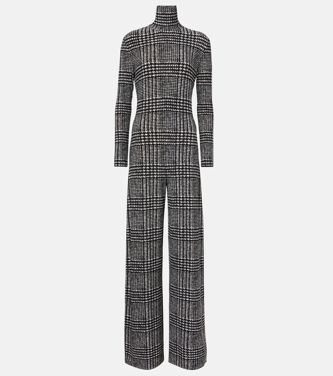 Norma Kamali - Turtleneck plaid jumpsuit