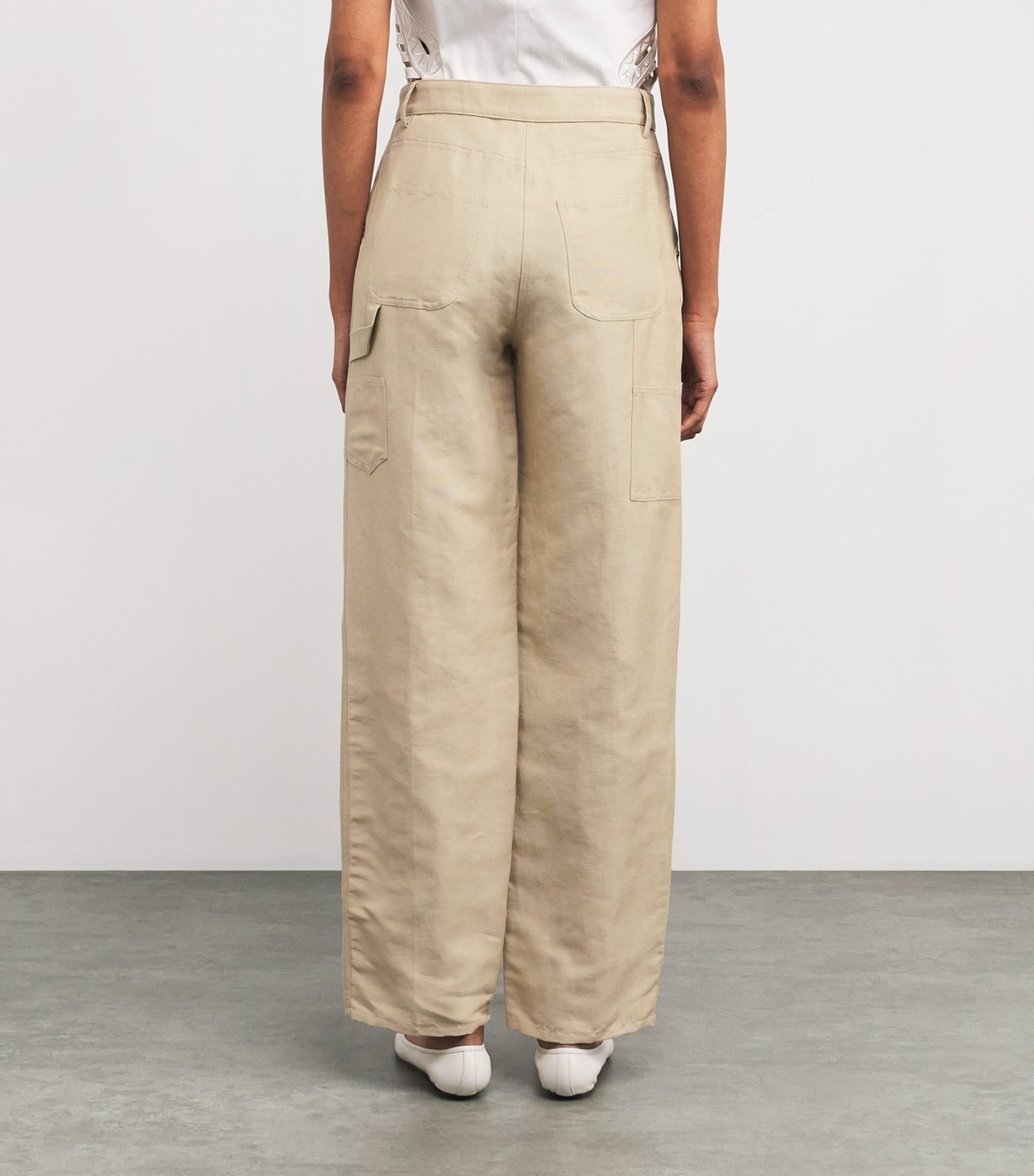 Maje Linen-Cotton Straight Trousers