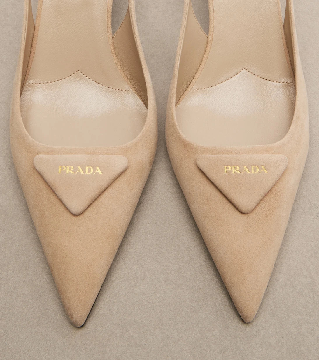 Prada - Suede slingback pumps