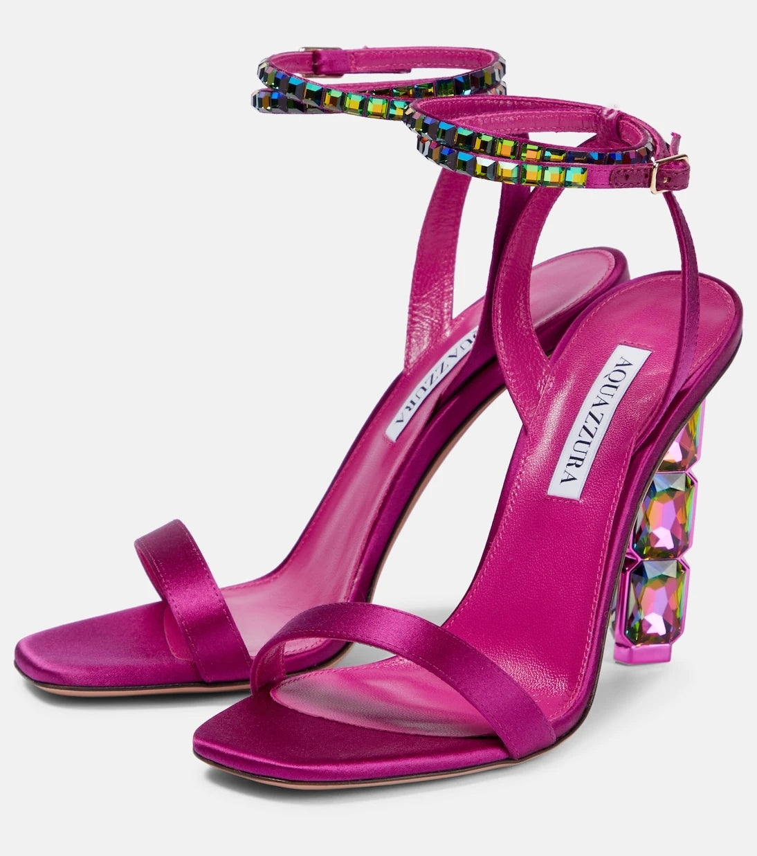 Aquazzura - صندل "أورا" ساتان مزين