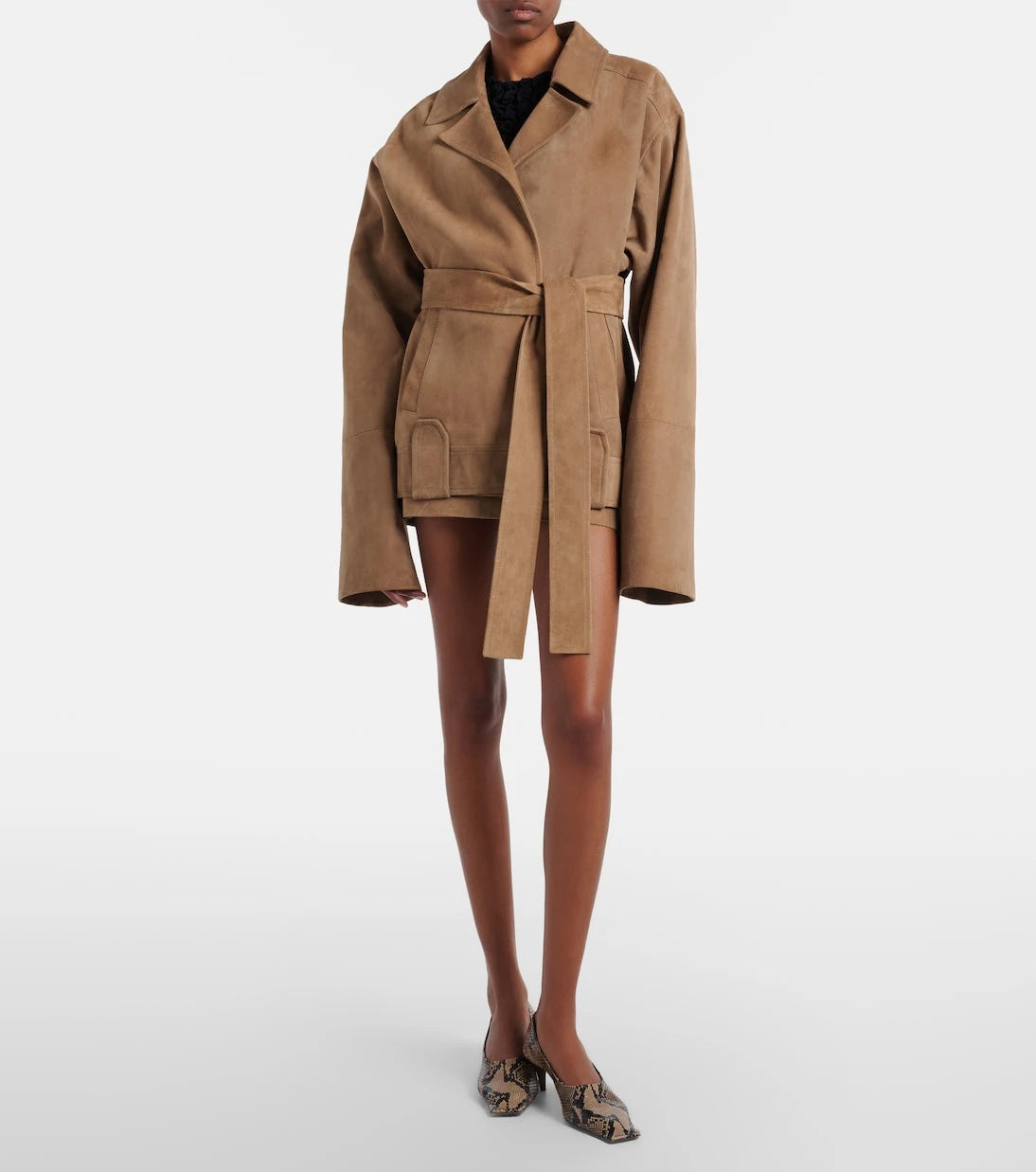 Khaite - Jett suede miniskirt