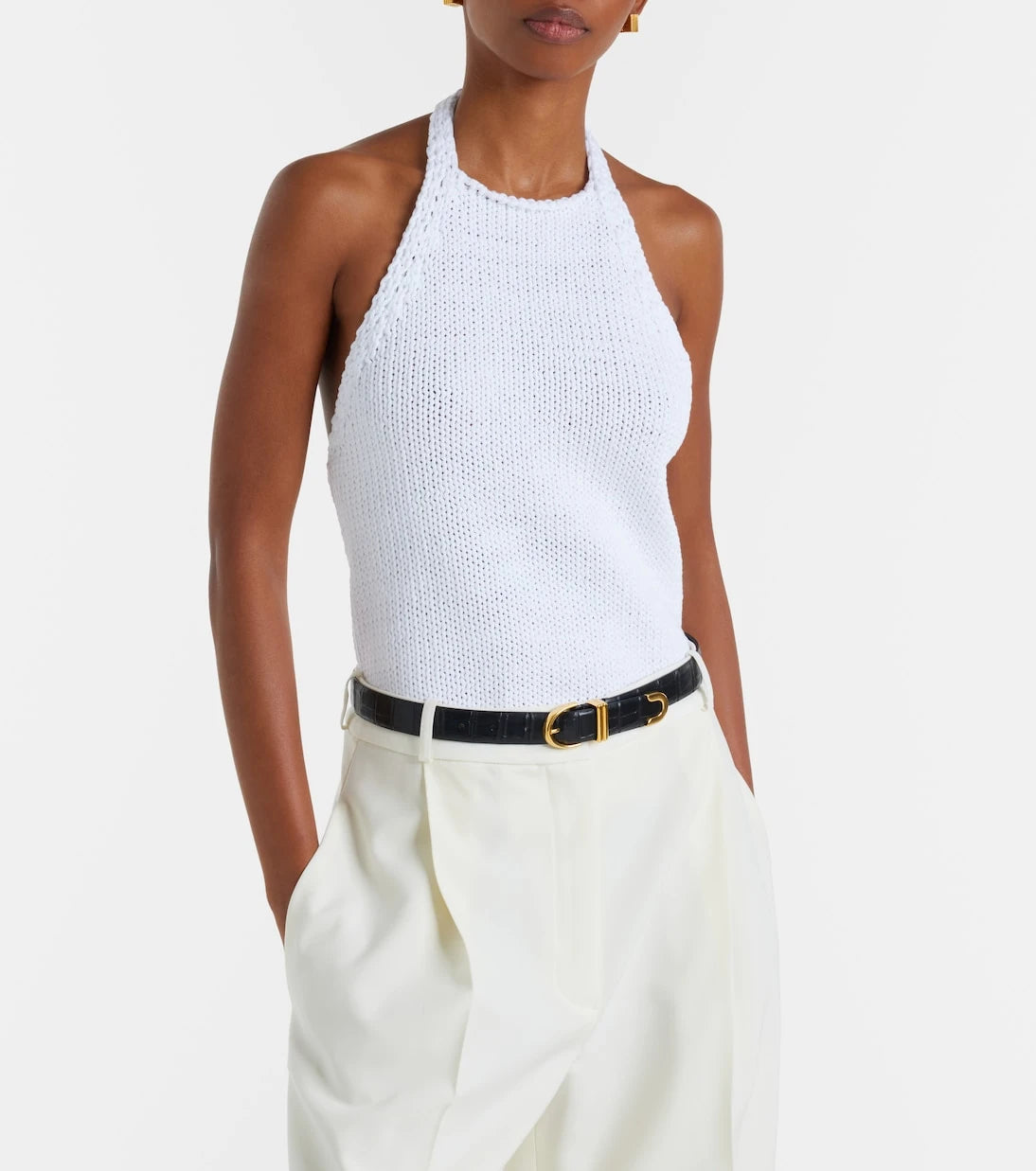 Róhe - Knitted halterneck cotton top