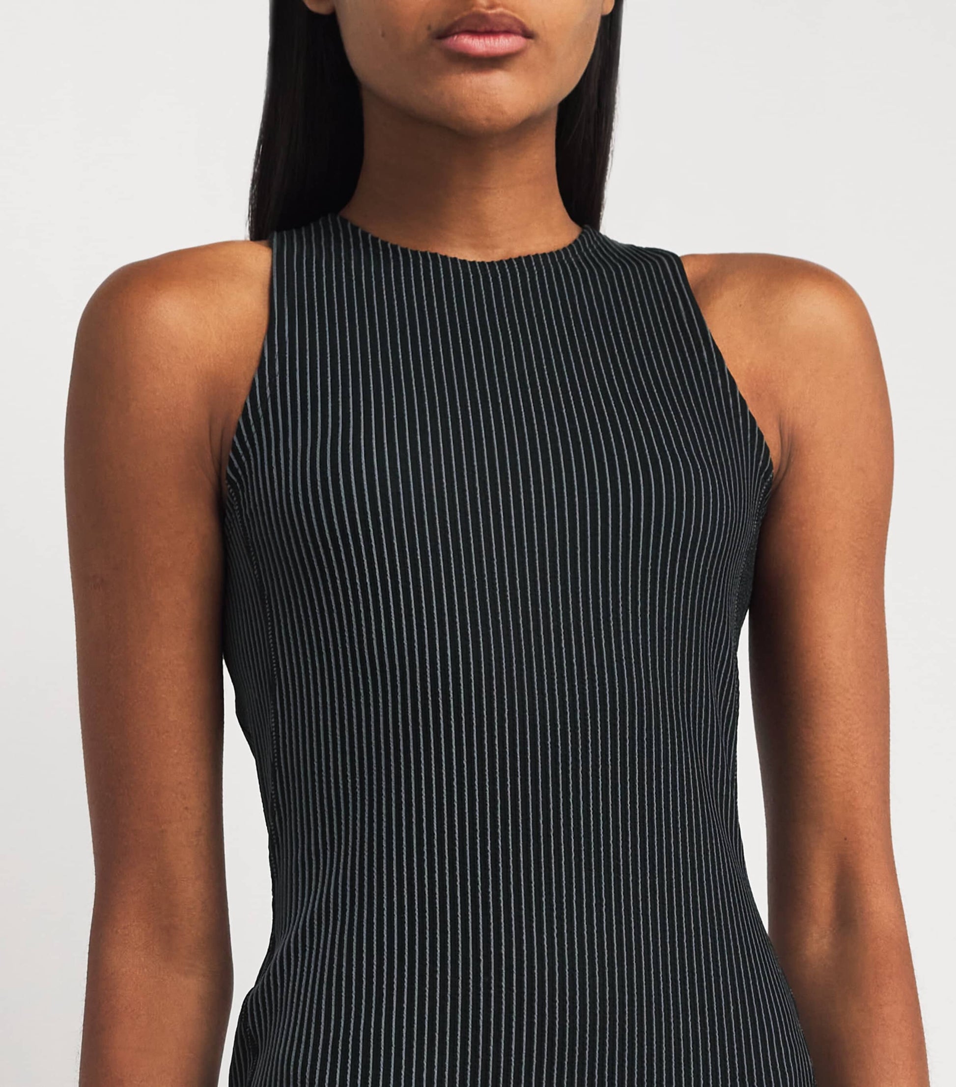 Black All-Day Ribbed Mini Dress
