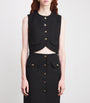 Sandro Paris Black Button-Up Crop Top