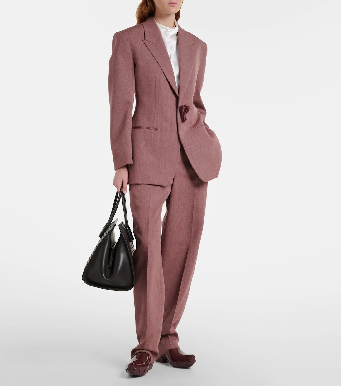 Bottega Veneta - سترة بليزر من مزيج الصوف والكتان