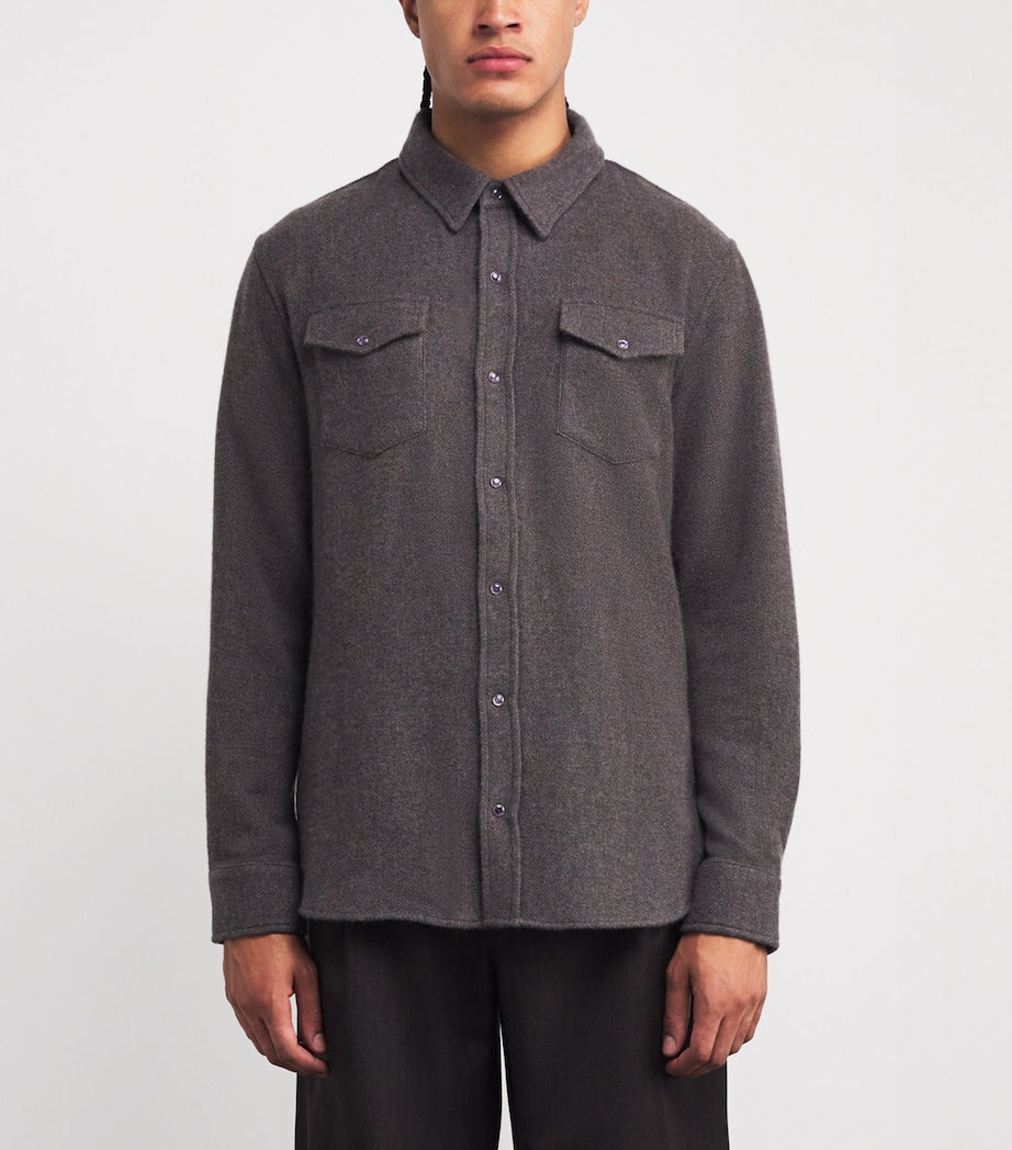 Cashmere Press-Stud Overshirt