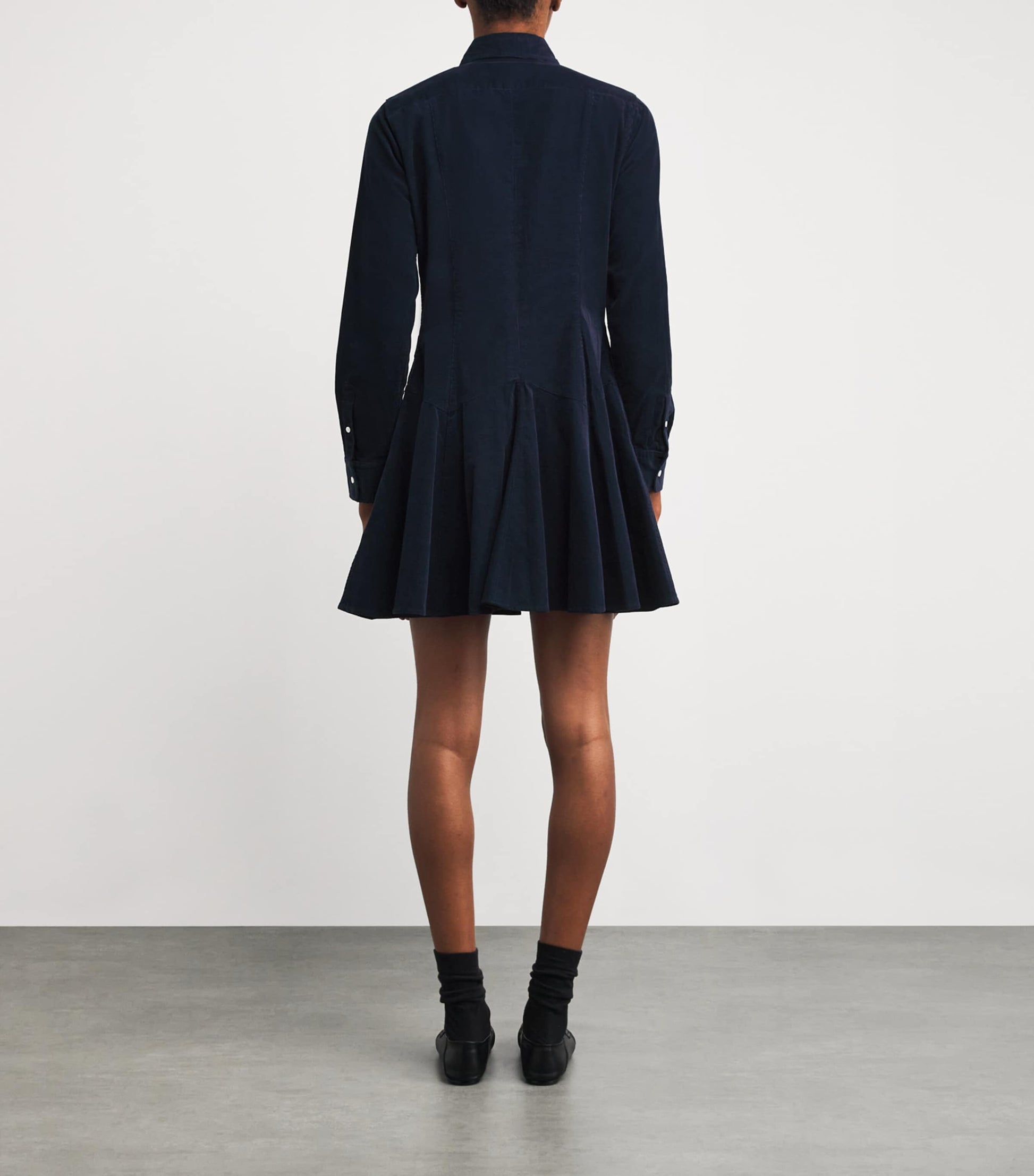 Polo Ralph Lauren Navy Cotton Corduroy Mini Shirt Dress