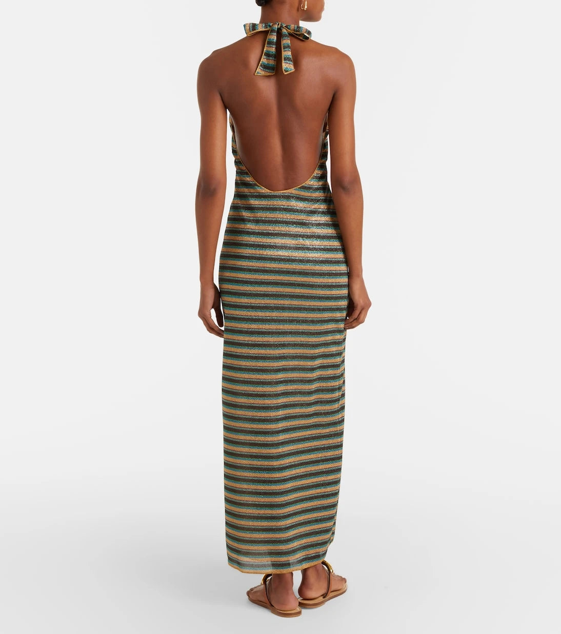Oséree - Lumière striped halterneck maxi dress