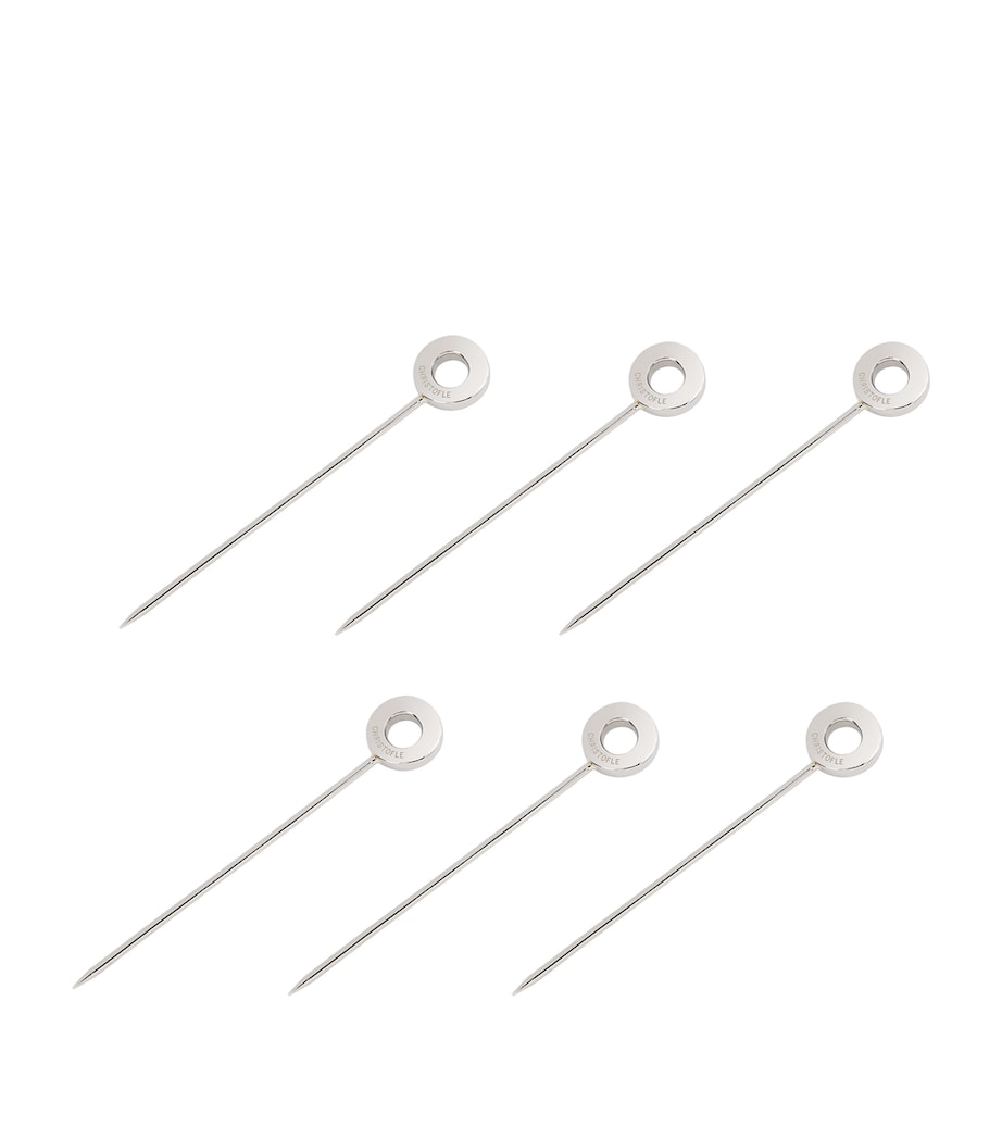 Stainless Steel OH de Christofle Cocktail Picks (Set of 6)