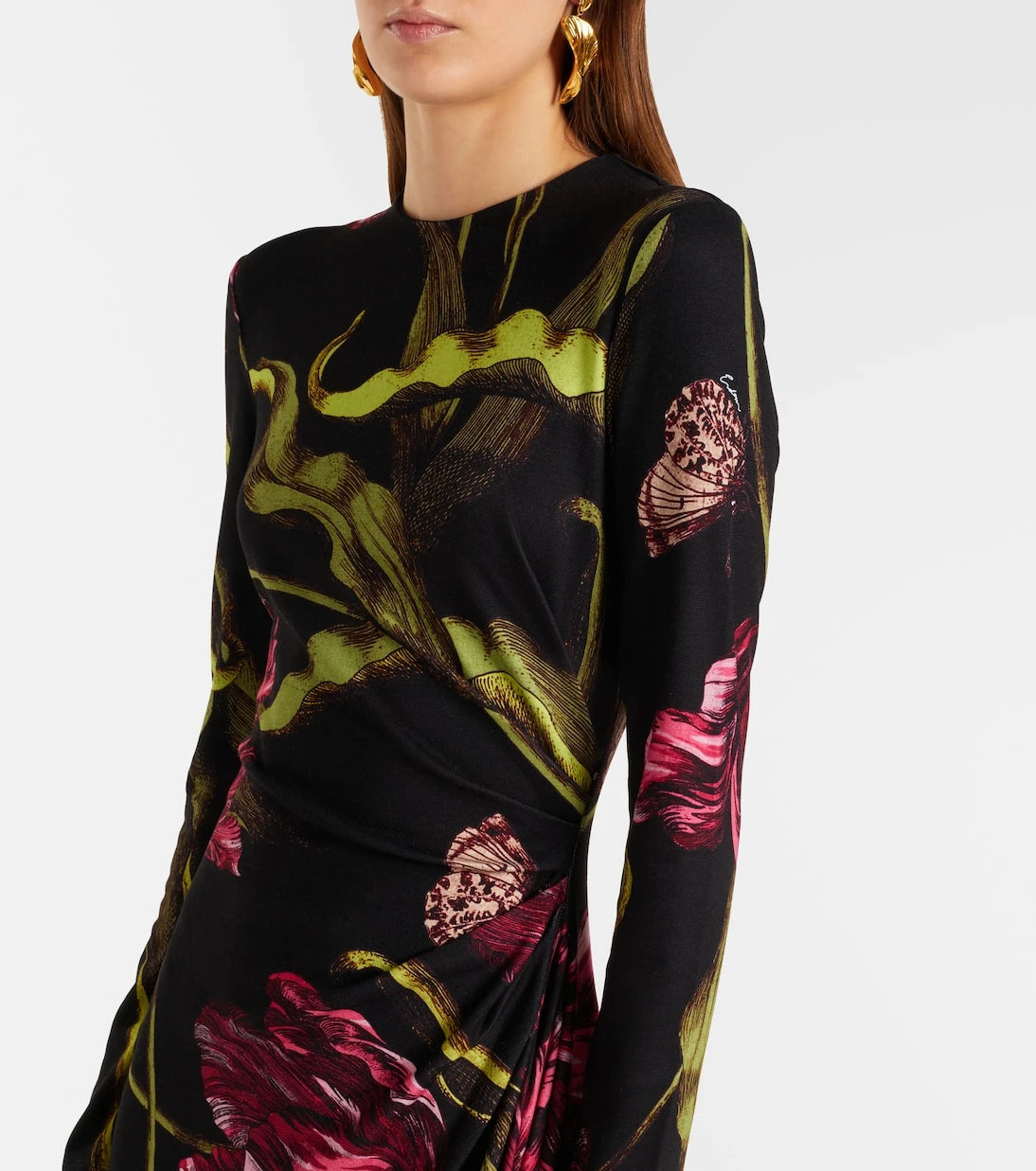 Erdem - Floral jersey midi dress