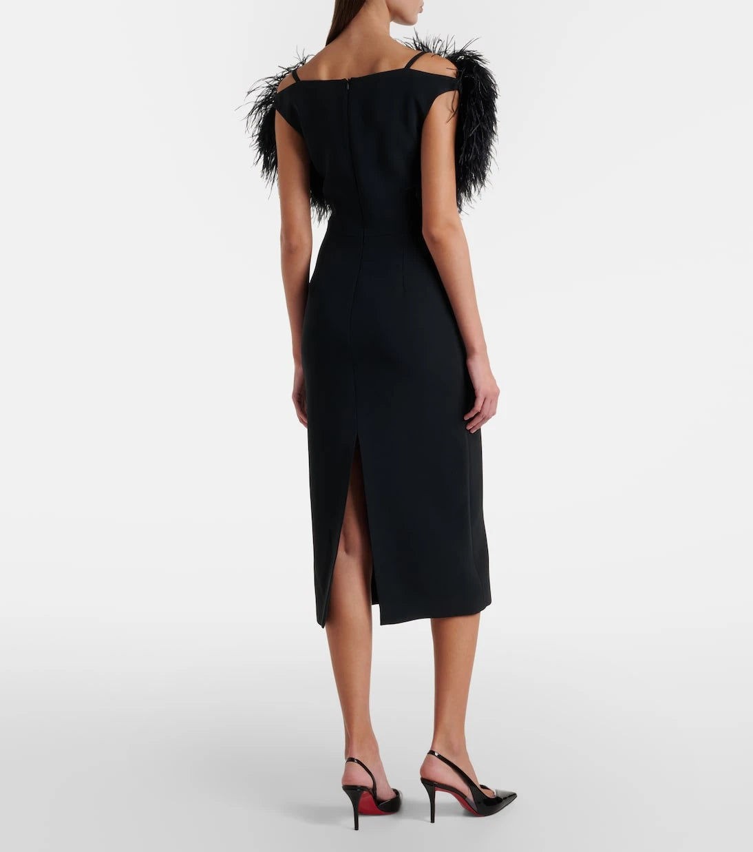David Koma - Feather-trimmed cocktail dress