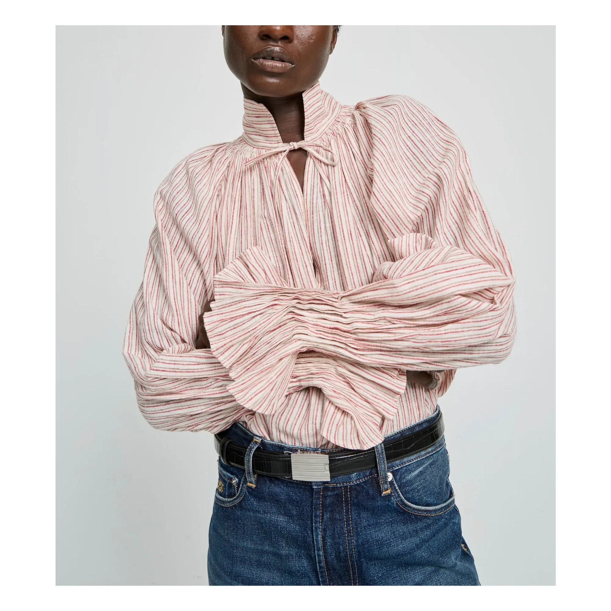 Laurence Bras - Wheela Stripes Cotton Blouse | Beige