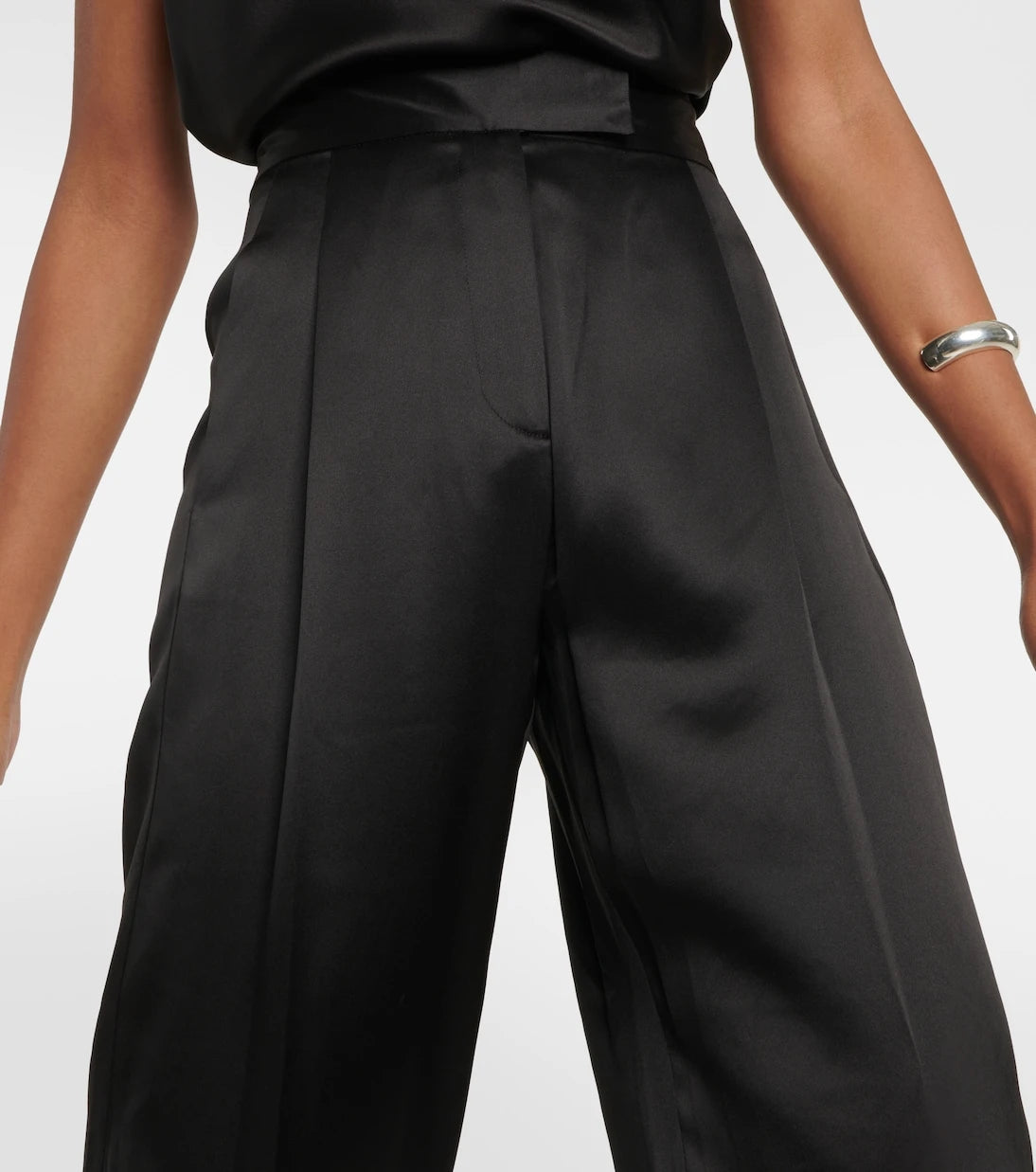 The Sei - High-rise wide-leg silk satin pants