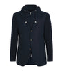 Eleventy Blue Knitted-Sleeve Layered Blazer