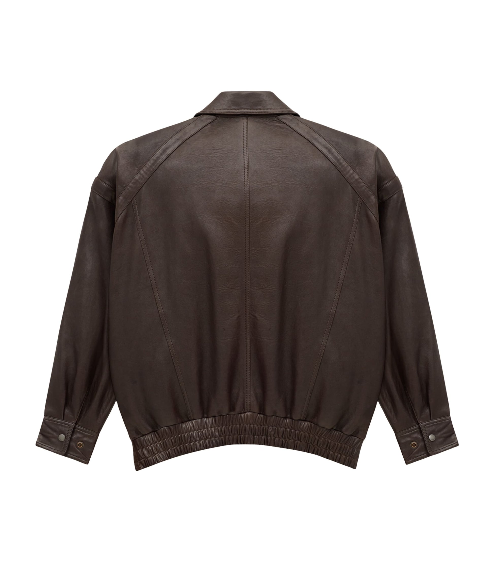 Saint Laurent Brown Leather Bomber Jacket