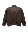 Brown Leather Bomber Jacket