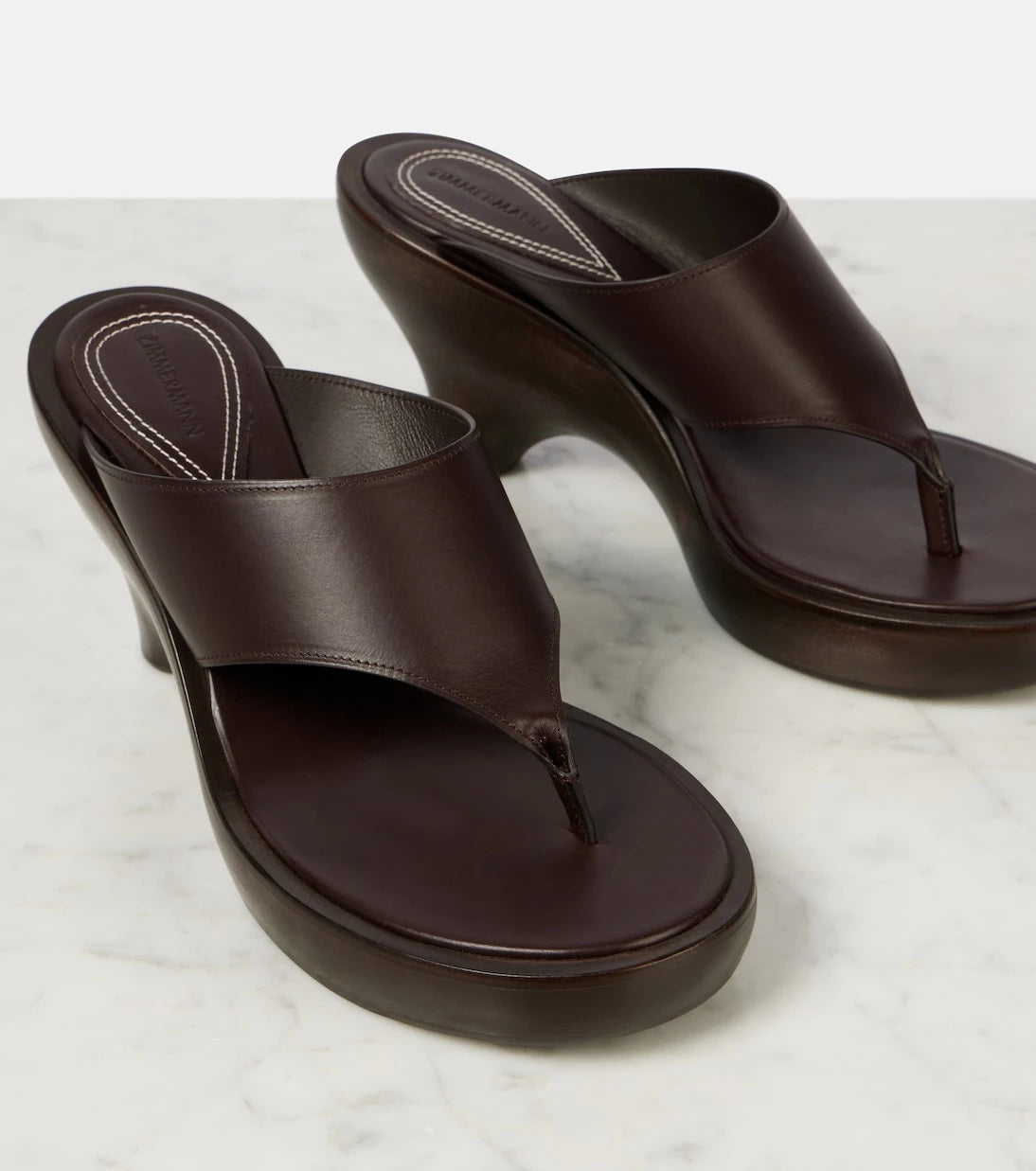 Zimmermann - Wild 95 leather wedge mules