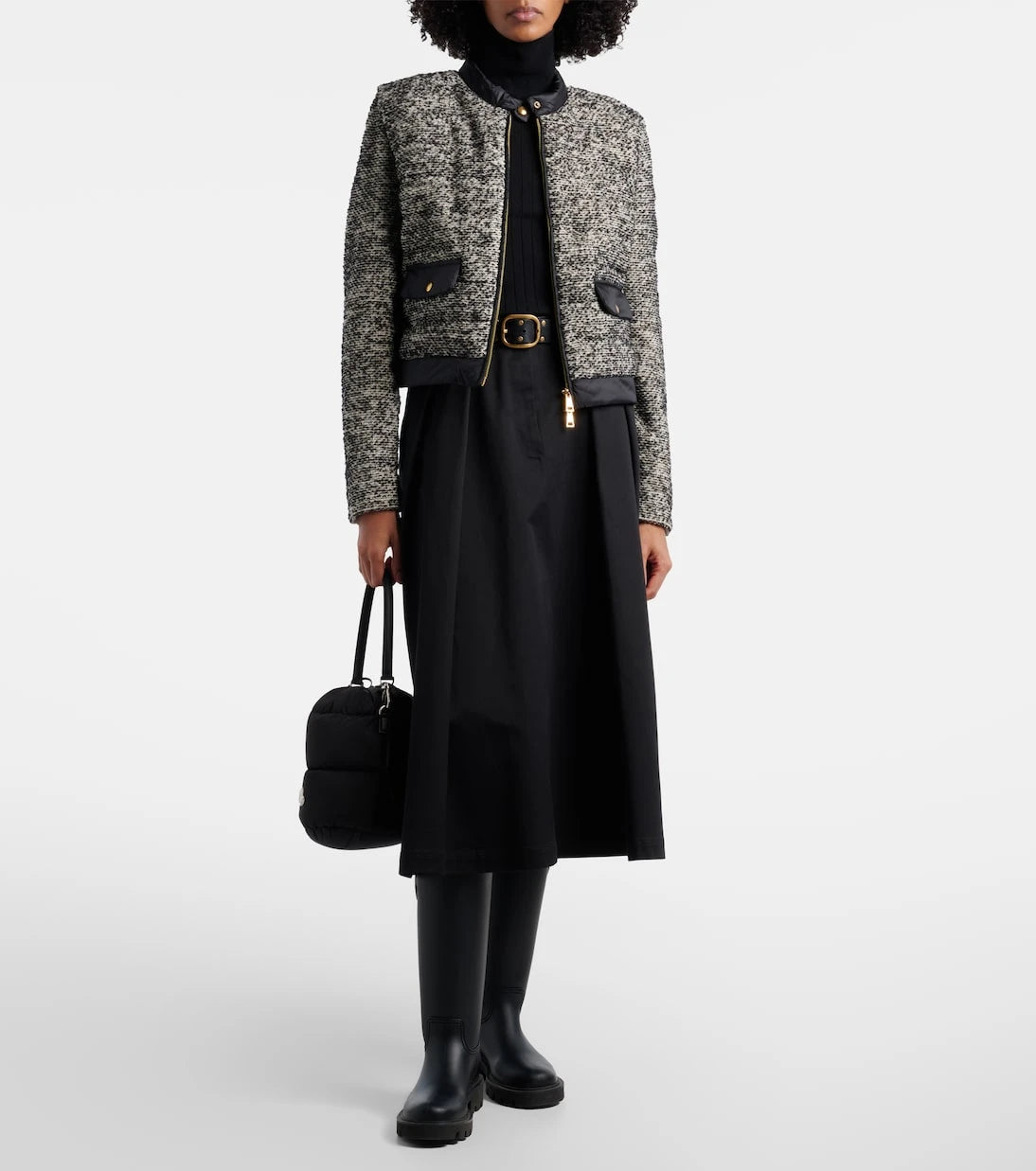 Moncler - Kuş tüyü panelli yün karışımı ceket