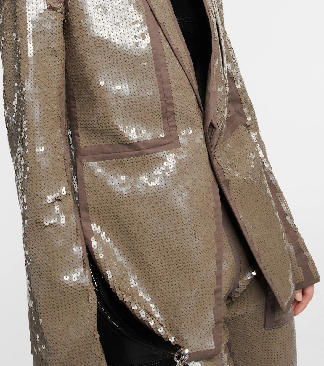 Rick Owens - Sequined single-breasted cotton blazer