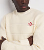 Casablanca White Merino Wool Padded Sweater