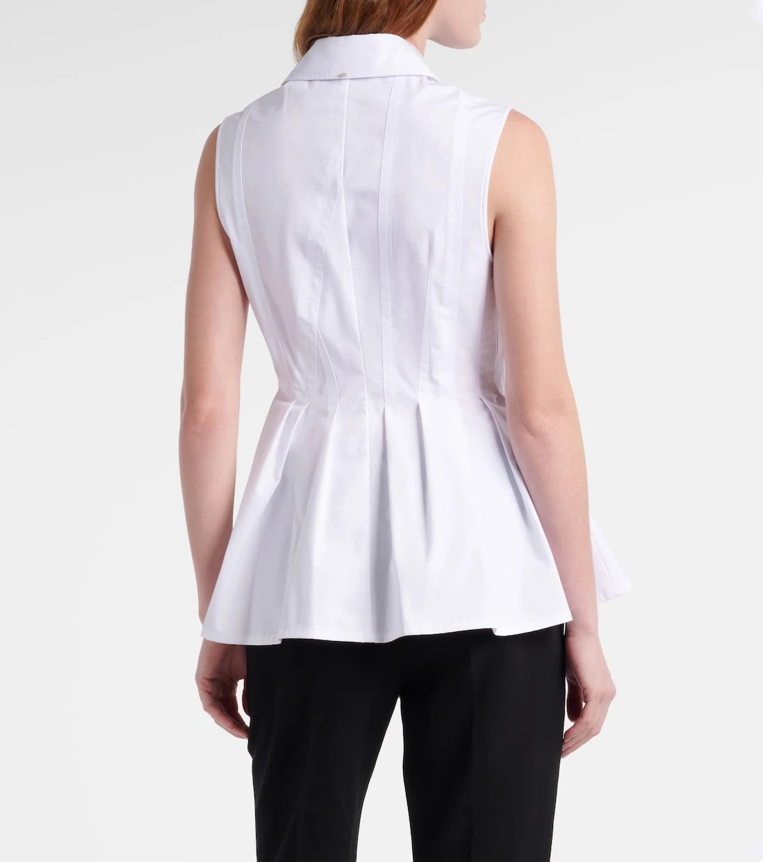 Sportmax - Certosa peplum cotton poplin shirt
