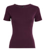 LESET Purple Slim Fit Pointelle T-Shirt