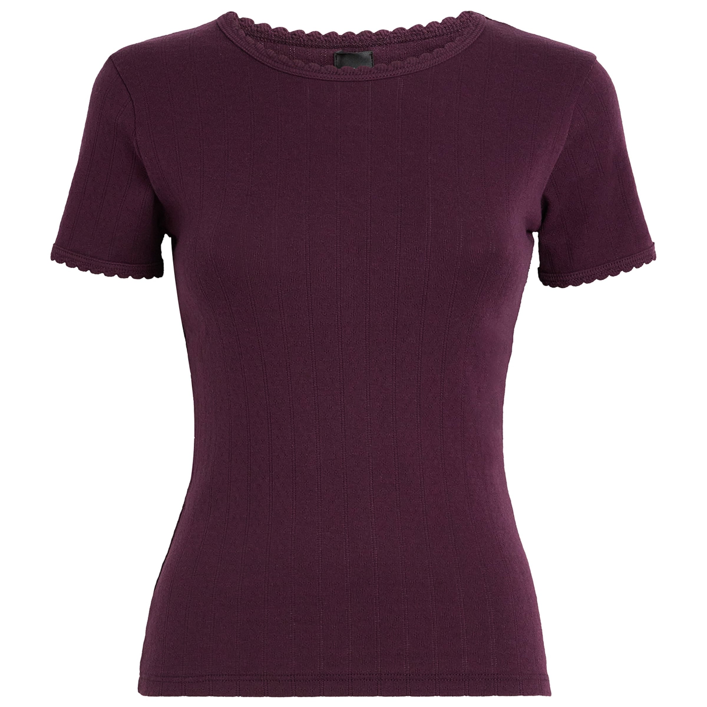 LESET Purple Slim Fit Pointelle T-Shirt
