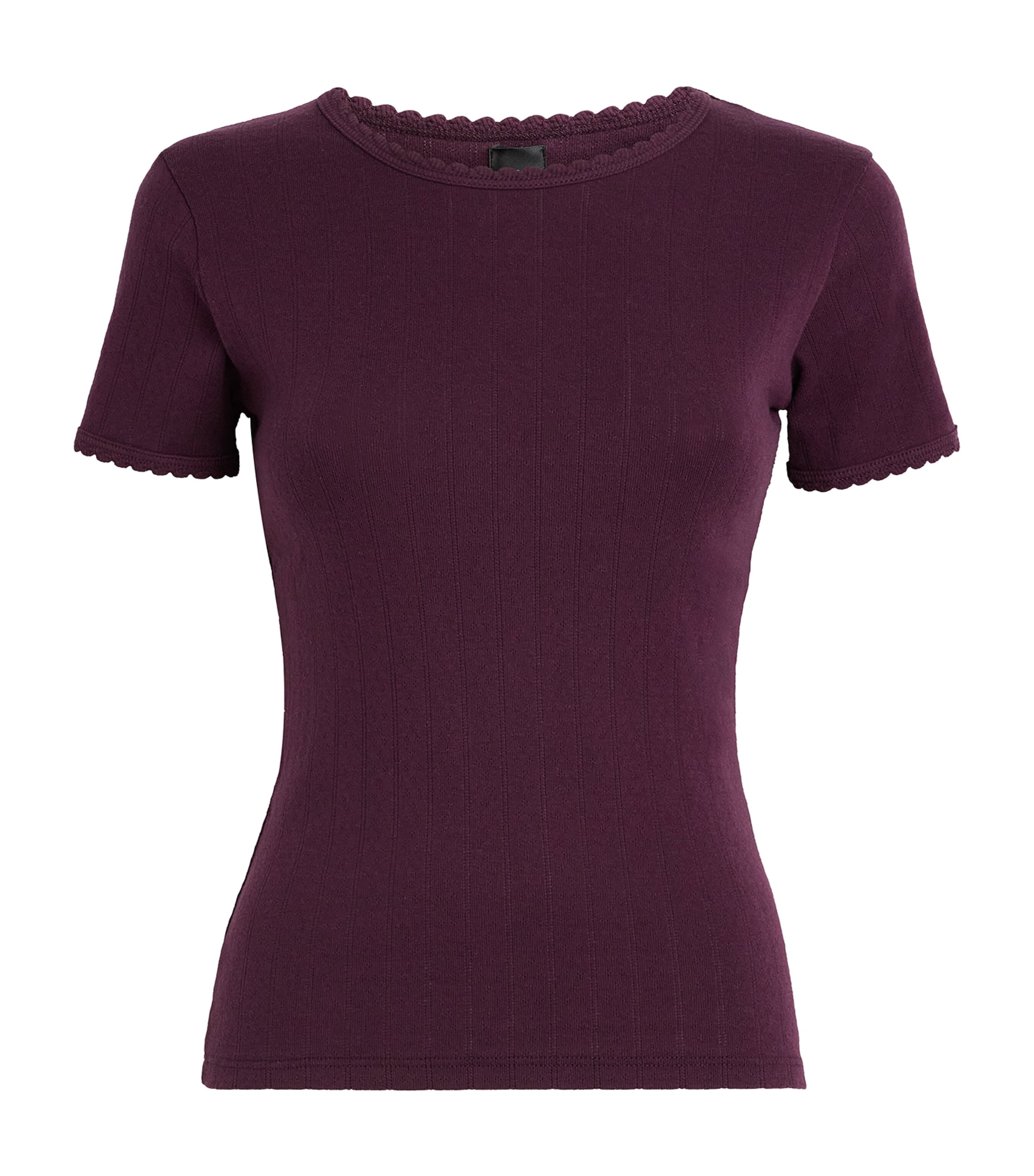 LESET Purple Slim Fit Pointelle T-Shirt