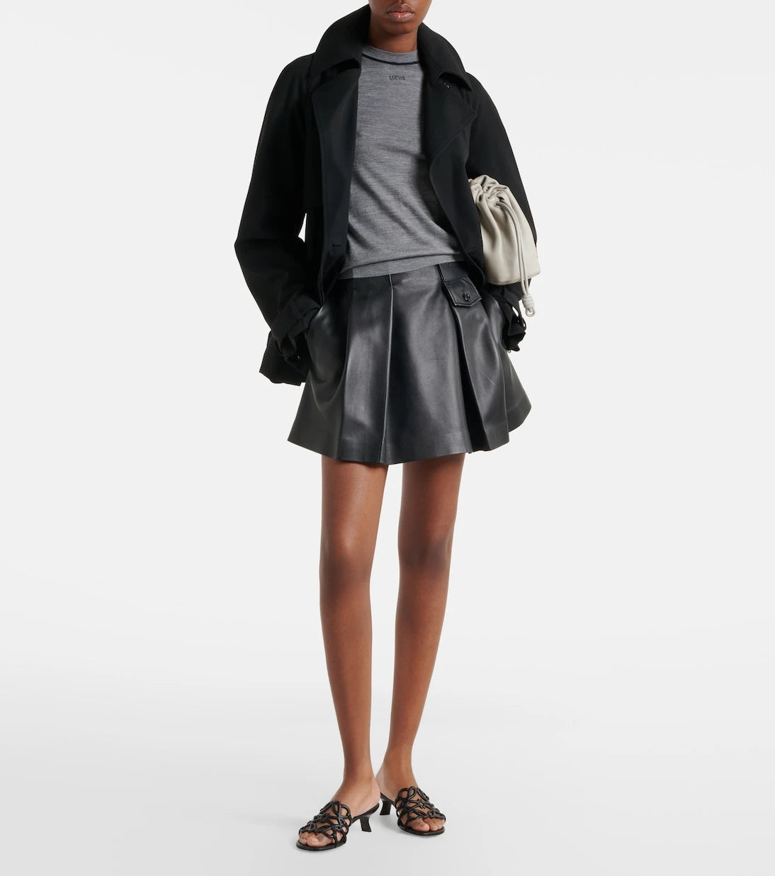Loewe - Petal Anagram leather mules