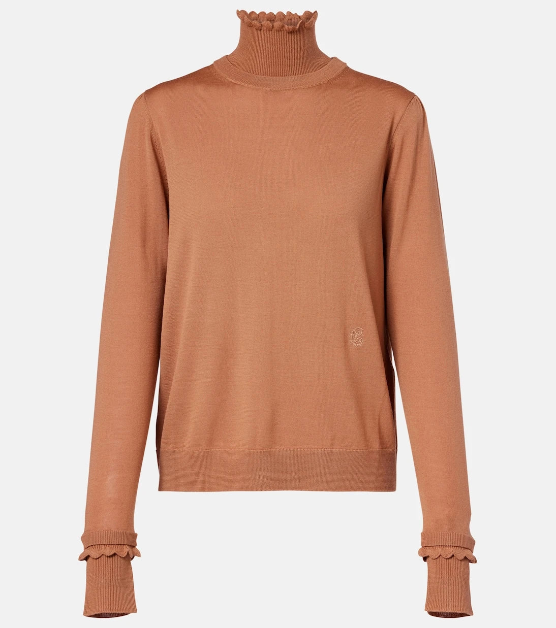 Chloé - Ruffled wool turtleneck sweater