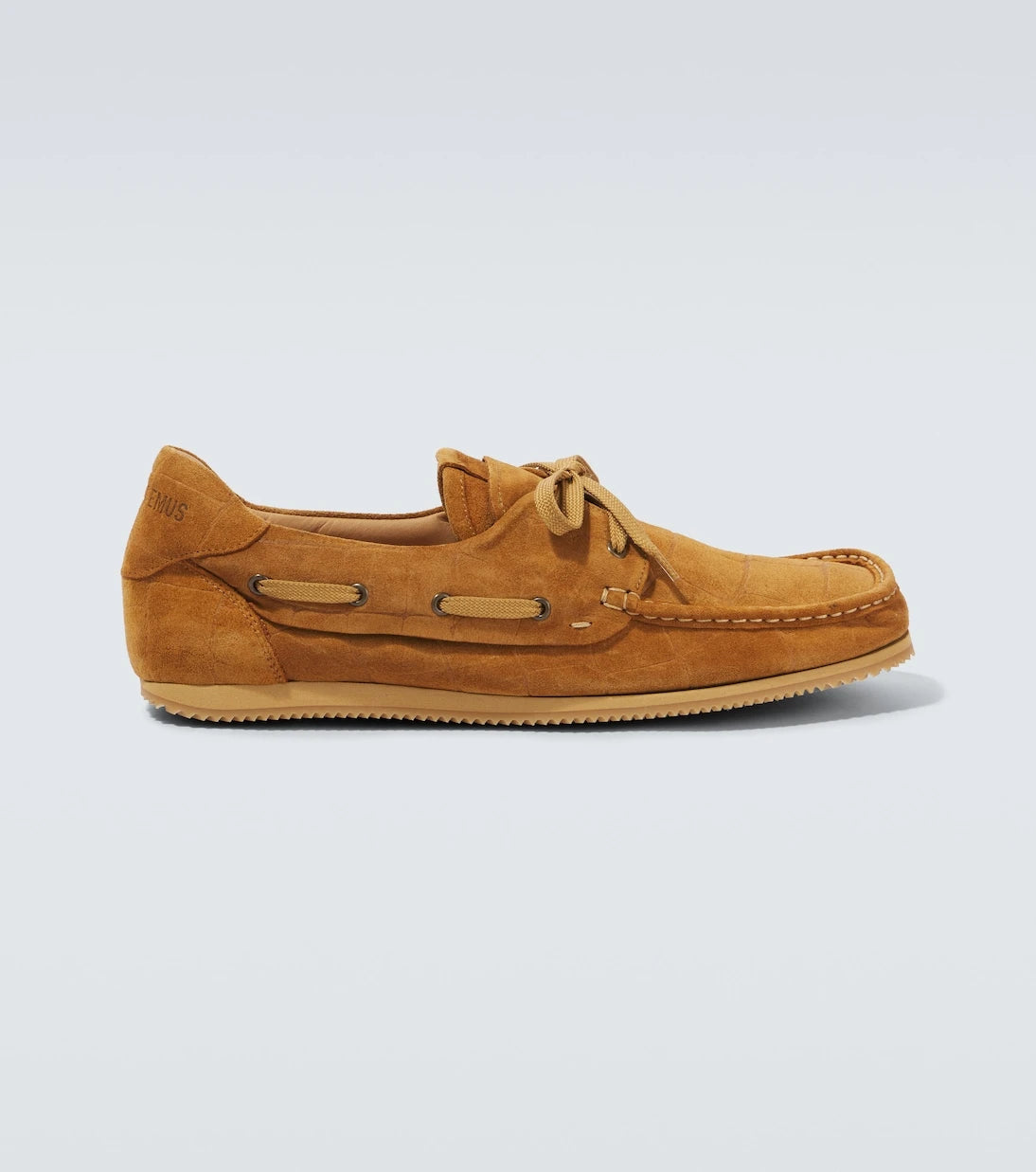 Jacquemus - Batto croc-effect suede boat shoes